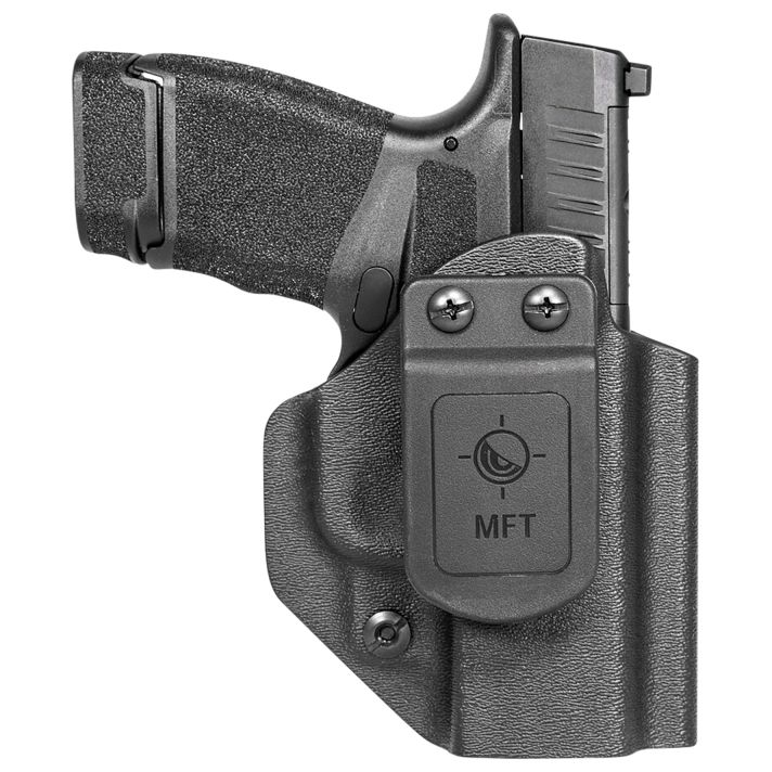 Mission First Tactical HSFHCAIWBABL Appendix Holster IWB/OWB Black Polymer Belt Clip Fits Springfield Hellcat Micro-Compact OSP 9 Ambidextrous