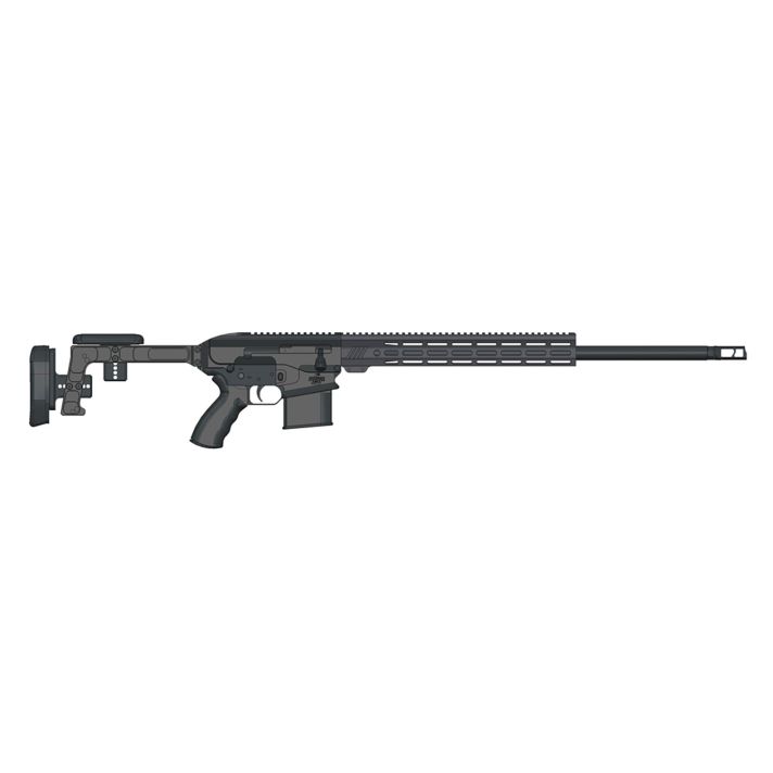 Bushmaster 0110001BLK BA30308 Win 10+1 24" Black Threaded Barrel, Black Hard Coat Anodized 14" M-LOK Handguard, Black Aluminum Folding Chassis Stock, AR Style Grip, Ambidextrous