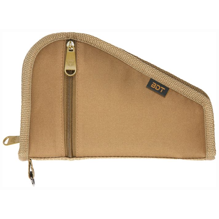 Bulldog BDT619T Deluxe Pistol Case With Pocket & Sleeve, Tan Water-Resistant Outer Shell, Impact-Resistant Padding, Heat-Resistant Quilted Lining 9"L x 6"H