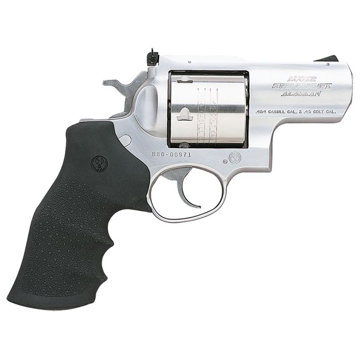 Ruger 5301 Super Redhawk Alaskan Large Frame 454 Casull 6rd 2.50" Satin Stainless Barrel, Frame & Cylinder, Hogue Finger Groove Tamer Monogrip, Grip Transfer Bar Safety, Exposed Hammer
