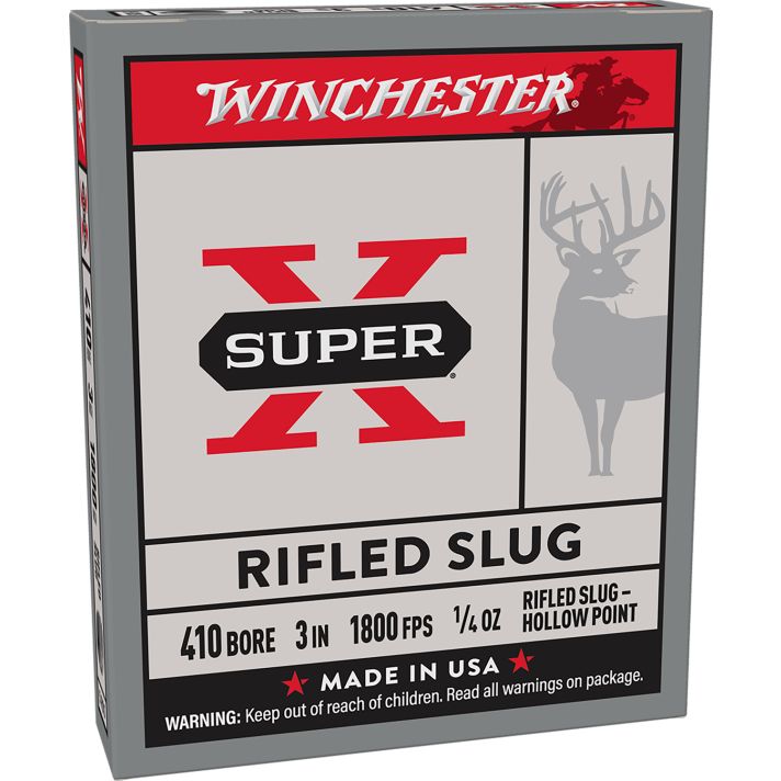Winchester Ammo X413RS5 Super X410Gauge 3" 1/4oz Rifled Slug Shot 5 Per Box/50 Case