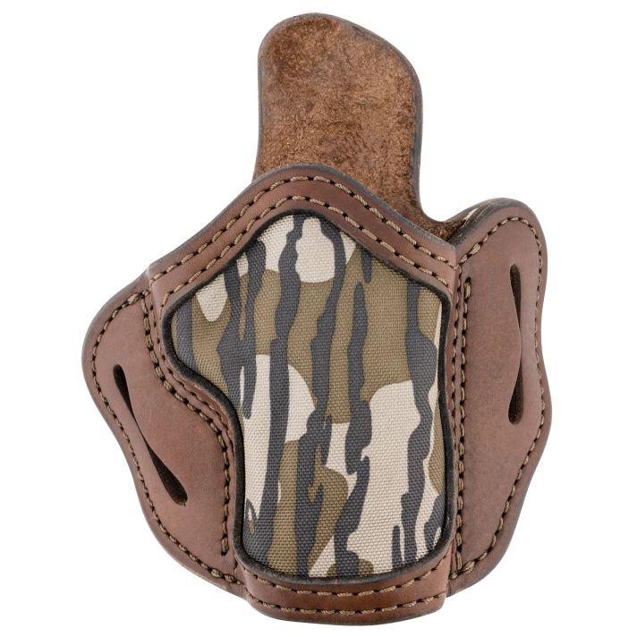 1791 Gunleather MOBH24SBRWR BH2.4S Optic Ready OWB Size 2.4S Brown/Mossy Oak Leather Belt Slide Fits FN 509/H&K VP9SK Right Hand