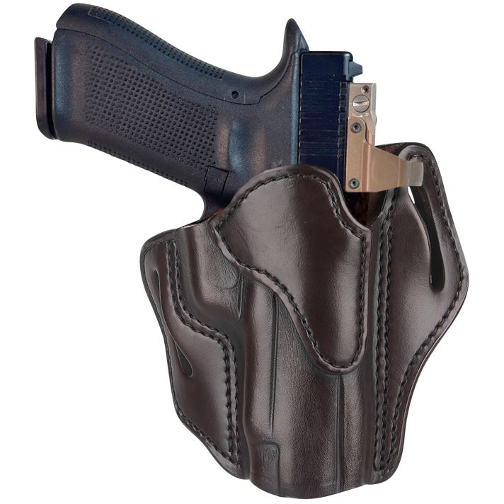 1791 Gunleather ORBH23SBRR BH2.3 Optic Ready OWB Size 2.3 Signature Brown Leather Belt Slide Compatible w/Glock 17/20/21/22/31/34/35/40/41/S&W M&P Shield Right Hand