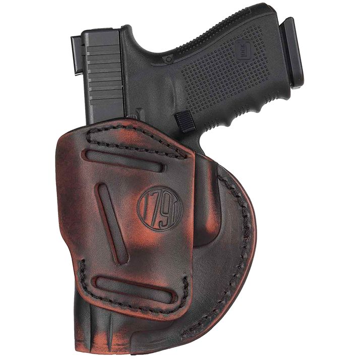 1791 Gunleather 4WH5VTGR 4-WayIWB/OWB Size 05 Vintage Leather Belt Clip Compatible w/Glock 17/Springfield XD/S&W M&P/HK VP9 Right Hand