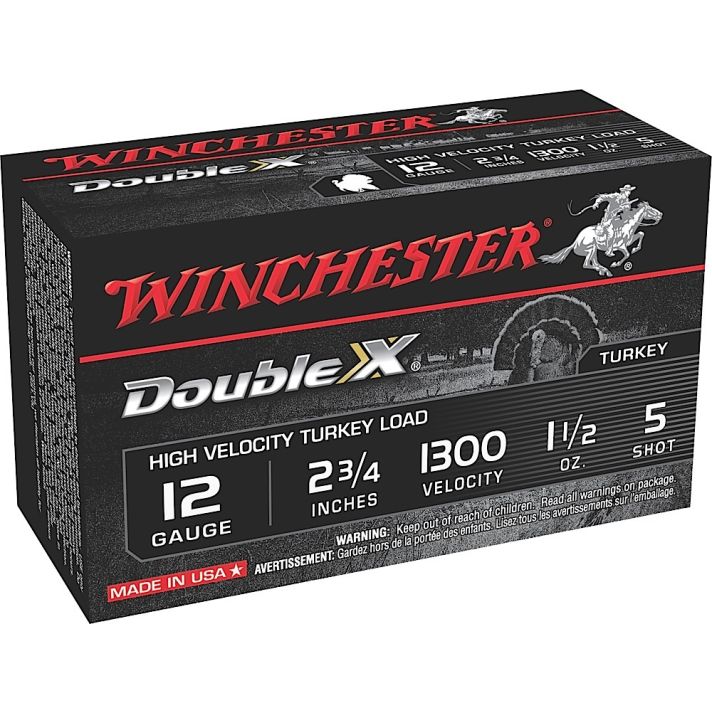 Winchester Ammo STH125 Double X High Velocity Turkey 12Gauge 2.75" 1 1/2oz 5Shot 10 Per Box/10 Case