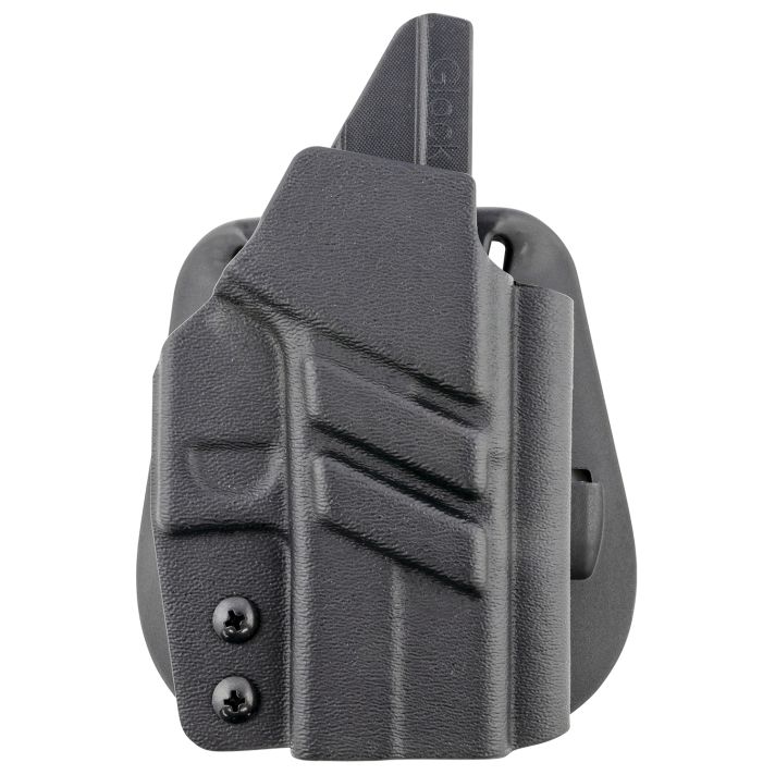 1791 Gunleather TACPDHOWBG43XMOSBLKR Tactical KydexOWB Black Kydex Paddle Compatible w/Glock 43/43X/43X MOS Right Hand