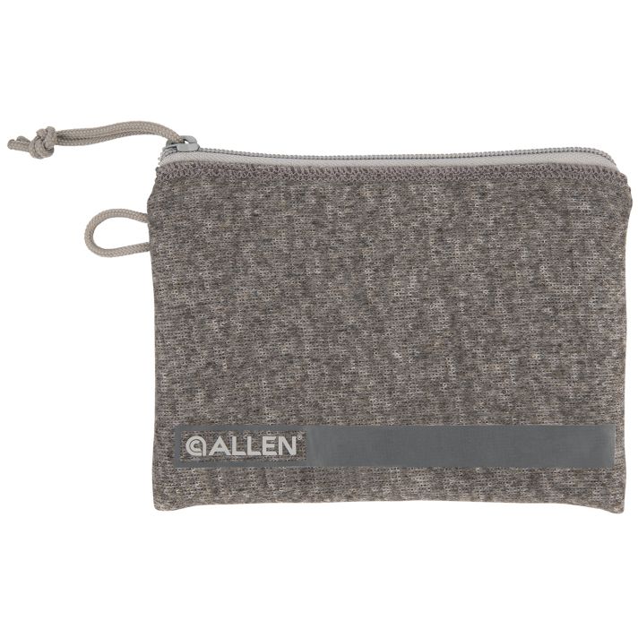 Allen 3625 Pistol PouchGray Polyester w/Lockable Zippers, ID Label & Fleece Lining Holds Compact Size Handgun 5" L x 7" W Interior Dimensions