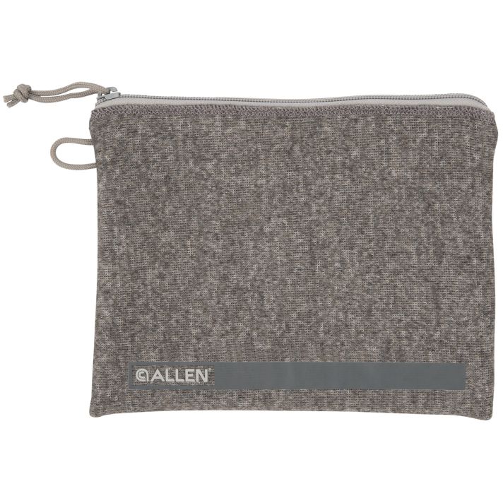 Allen 3627 Pistol PouchGray Polyester w/Lockable Zippers, ID Label & Fleece Lining Holds Full Size Handgun 7" L x 9" W Interior Dimensions
