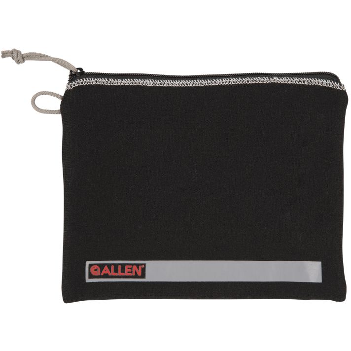 Allen 3628 Pistol PouchBlack Polyester w/Lockable Zippers, ID Label & Fleece Lining Holds Full Size Handgun 7" L x 9" W Interior Dimensions