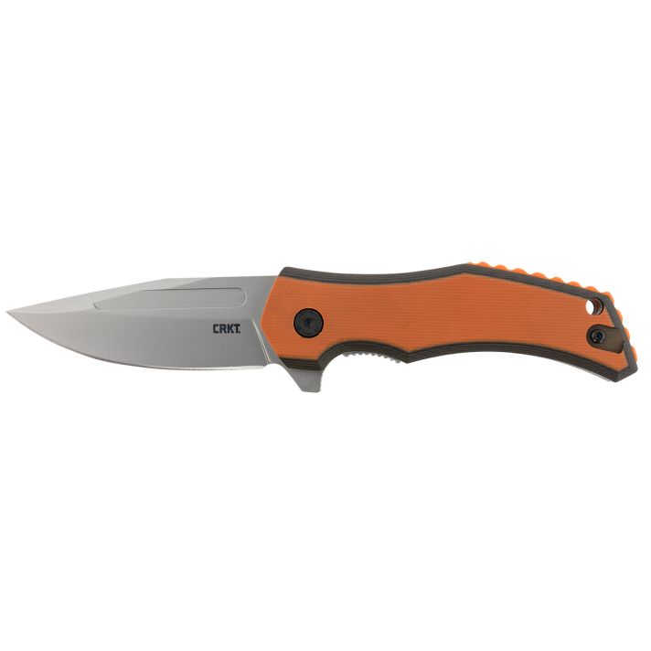 CRKT 2372 Fawkes2.74" Folding Clip Point Plain Bead Blasted 4116 Stainless Steel Blade/ Black/Orange G10 Handle Includes Pocket Clip