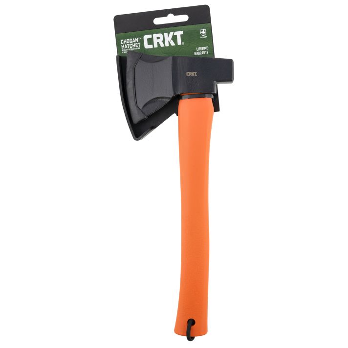 CRKT 2727 Chogan3.16" Blade 1055 Carbon Steel Blade Orange GRN Handle 13.19" Long Axe w/Hammer