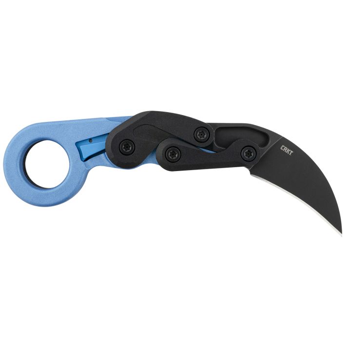 CRKT 4041B Provoke2.47" Folding Hawkbill Plain Black Stonewashed 4116 Stainless Steel Blade/Blue Metallic Grivory Handle