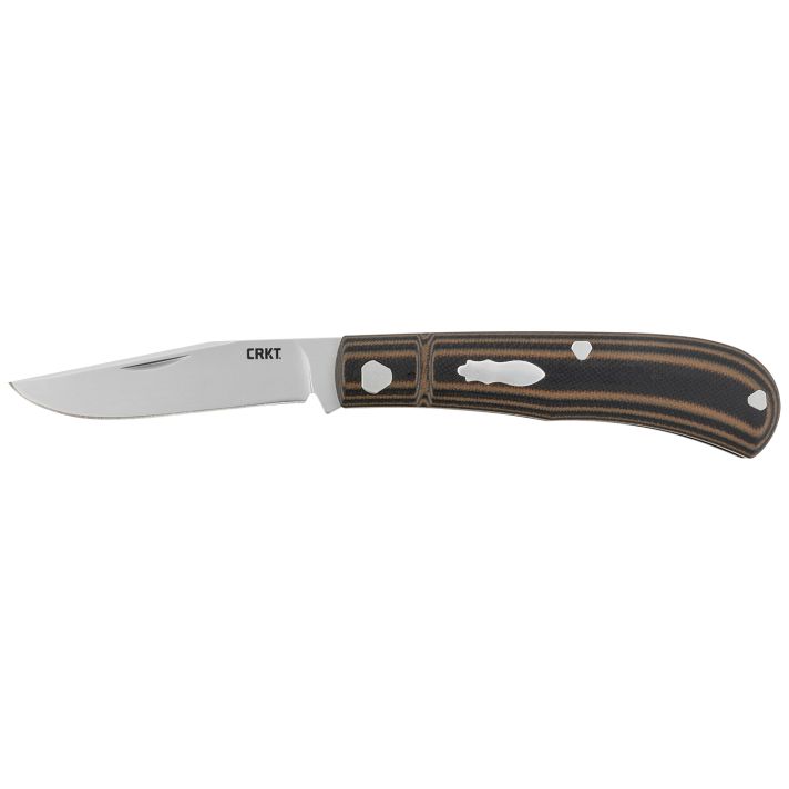 CRKT 7100 Venandi3.14" Folding Clip Point Plain Bead Blasted 8Cr13MoV SS Blade/Black/Brown G10 Handle