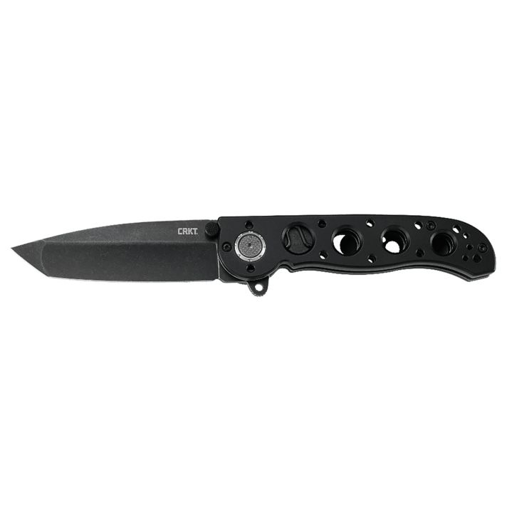 CRKT M16-02DB M16 02DB 3.12" Folding Tanto Plain Black Stonewashed D2 Steel Blade/Black Aluminum Handle Includes Pocket Clip