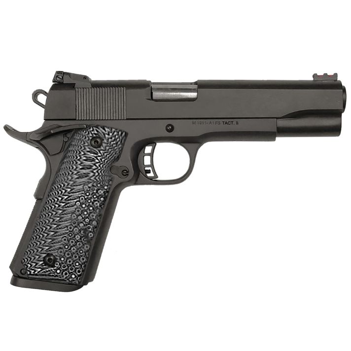 Taylors & Company 230057 1911 A1 Tac Ultra 10mm Auto Caliber with 5" Barrel, 8+1 Capacity, Overall Black Parkerized Finish Steel, Beavertail Frame, Serrated Slide & Black/Gray G10 Grip