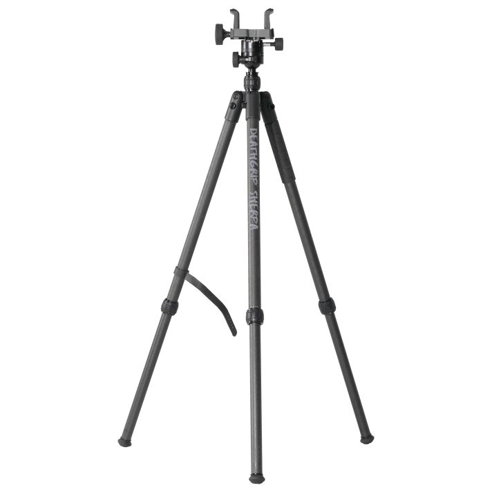 Bog-Pod 1168229 DeathGrip Sherpa Tripod with Removable Center Post Black/Carbon Fiber Legs Rubber with Removeable Spike