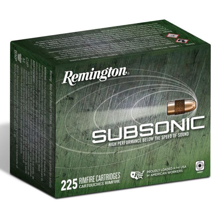 Remington Ammunition 21249 Subsonic Rimfire 22LR 40gr Hollow Point 225 Per Box/10 Case