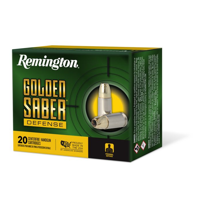Remington Ammunition 27600 Golden Saber Defense 357Mag 125gr Brass Jacketed Hollow Point 20 Per Box/25 Case