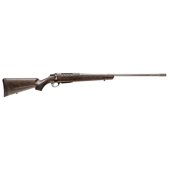 Tikka JRTXRBS315 T3x Lite Full Size 243 Win 3+1 22.40" Stainless Fluted Barrel, Drilled & Tapped Stainless Steel Receiver, Orange Webbed Black Roughtech Synthetic Stock