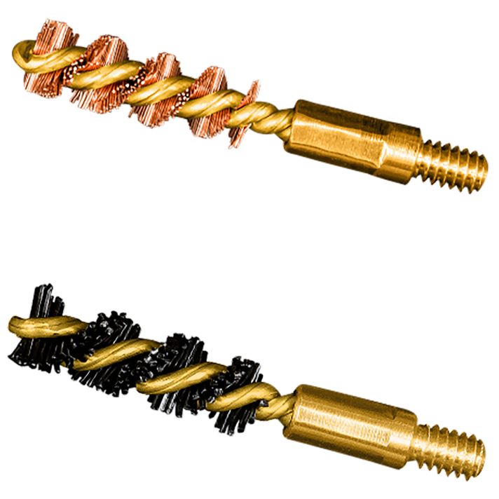 Otis FG317NB Bore Brush Set17 HMR/177 Cal/177 WSM 5-40" Thread 1" Long Bronze/Nylon Bristles 2 Per Pkg