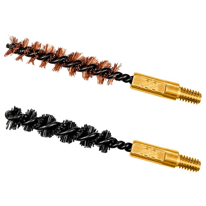 Otis FG322NB Bore Brush Set5.56mm/22 LR/22-250/223 Cal 8-32" Thread 2" Long Bronze/Nylon Bristles 2 Per Pkg