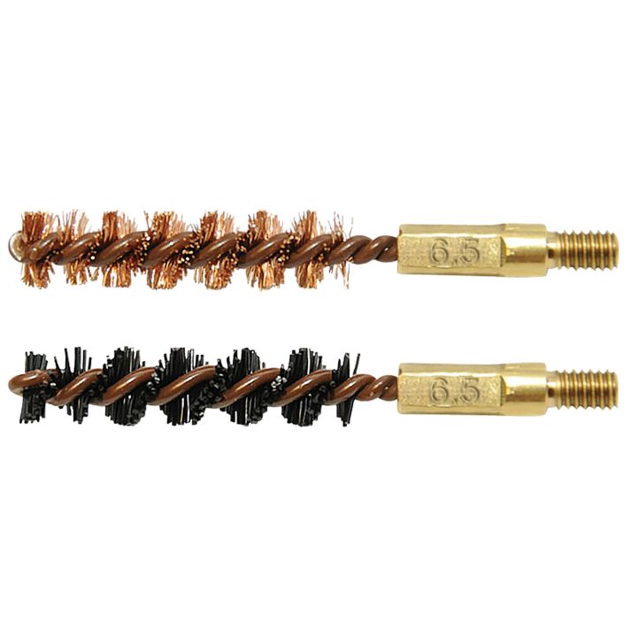Otis FG265NB Bore Brush Set6.5mm/264/260 Cal 8-32" Thread 2" Long Bronze/Nylon Bristles 2 Per Pkg