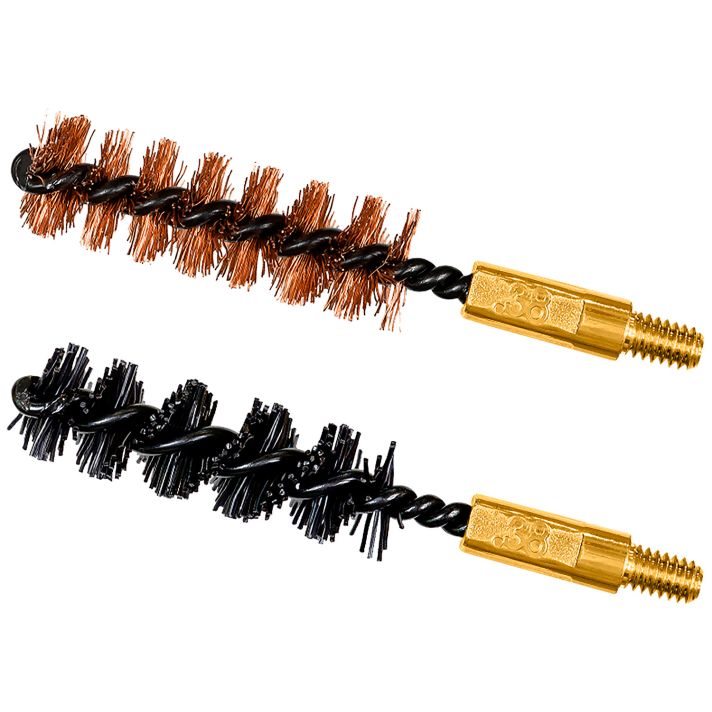 Otis FG338NB Bore Brush Set9mm/38 Spl/375/380 Cal 8-32" Thread 2" Long Bronze/Nylon Bristles 2 Per Pkg