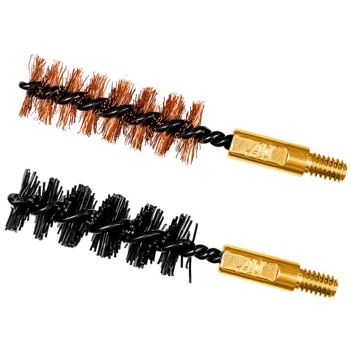 Otis FG341NB Bore Brush Set10mm/40 Cal 8-32" Thread 2" Long Bronze/Nylon Bristles 2 Per Pkg