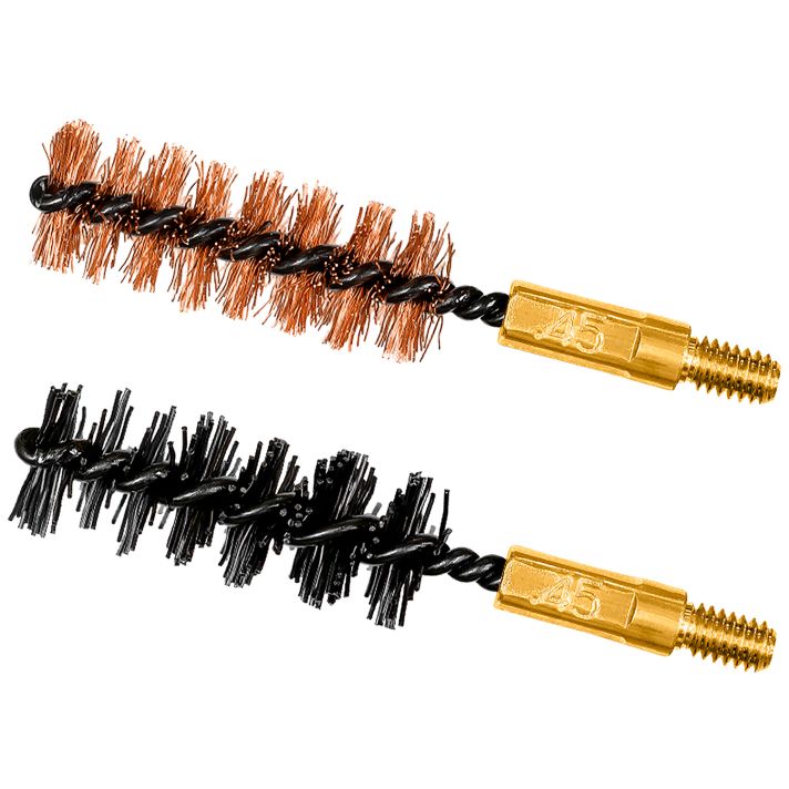 Otis FG345NB Bore Brush Set44 Mag/458/45/460/450/454 Cal 8-32" Thread 2" Long Bronze/Nylon Bristles 2 Per Pkg