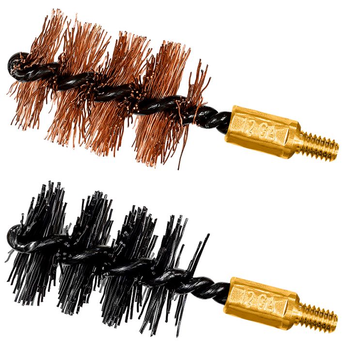 Otis FG512NB Bore Brush Set10/12 Gauge Shotgun Firearm 8-32" Thread 2" Long Bronze/Nylon Bristles 2 Per Pkg