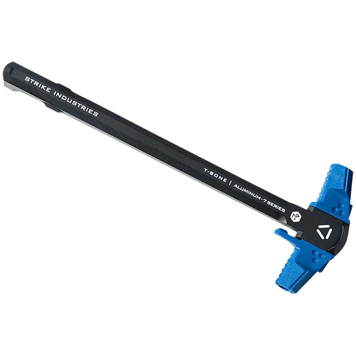Strike Industries AR-TBCH-223-BK-BLU T-Bone Charging Handle .223/5.56x45mm Nato Blue Polymer Handles Aluminum Shaft for AR-15