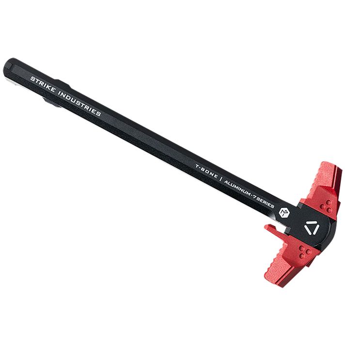 Strike Industries AR-TBCH-223-BK-RED T-Bone Charging Handle .223/5.56x45mm Nato Red Polymer Handles Aluminum Shaft for AR-15