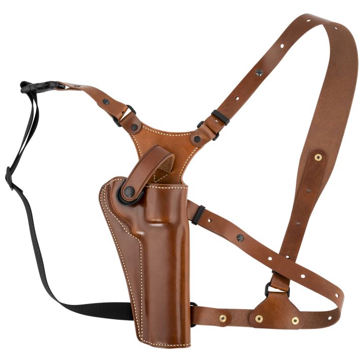 Galco GA128 Great AlaskanSize Fits Chest Up To 54" Tan Leather Shoulder/Torso Strap Fits Ruger GP100 Fits S&W L Frame Right Hand