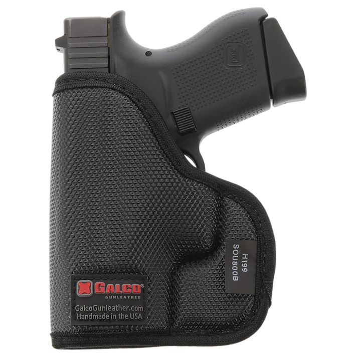 Galco SOU652B StukOn-UBlack Gripper Shell Compatible w/ Glock 33/S&W M&P Shield/Taurus G2C Pocket Mount Ambidextrous