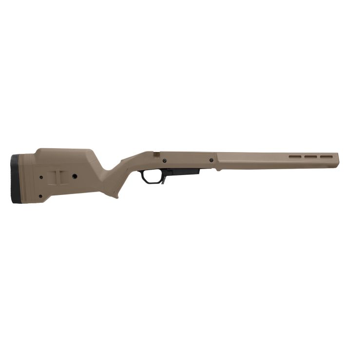 Magpul MAG1207-FDE Hunter American Stock Flat Dark Earth Adjustable Synthetic Stock with Aluminum Chassis for Short Action Ruger American Right Hand Includes STANAG Mag Well
