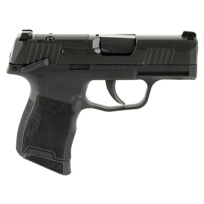 Sig Sauer 365380BSSMS P365Micro-Compact 380 ACP 10+1 3.10" Black Carbon Steel Barrel, Black Nitron Optic Ready/Serrated Slide & Frame w/Sig Rail, Black Polymer Grips, Manual Safety, Right Hand