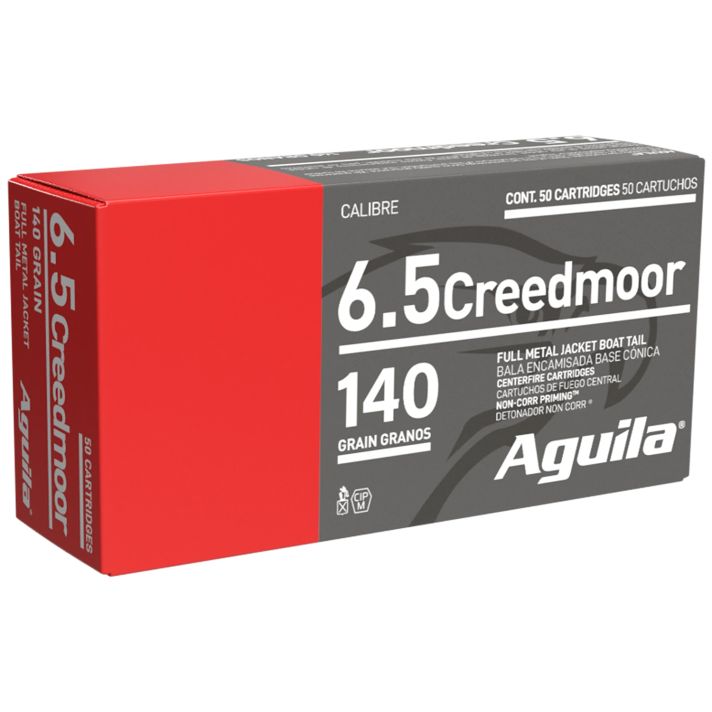 Aguila 1E650110 Target & Range Rifle 6.5Creedmoor 140gr Full Metal Jacket Boat Tail 20 Per Box/25 Case