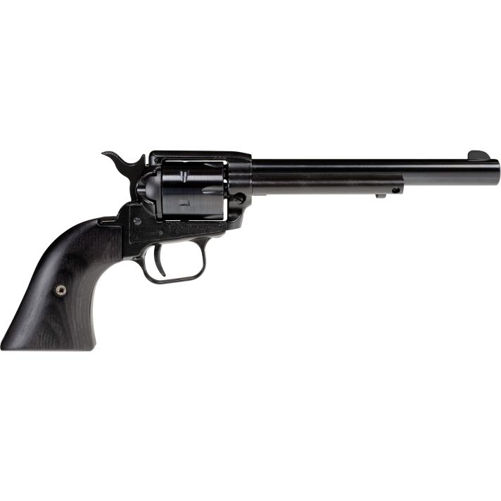 Heritage Mfg RR22B6BBK Rough Rider22 LR 6 Shot, 6.50" Black Oxide Steel Barrel, Black Steel Frame, Black Oxide Cylinder, Black Laminate Wood Grip, Hammer/Thumb Safety, Exposed Hammer