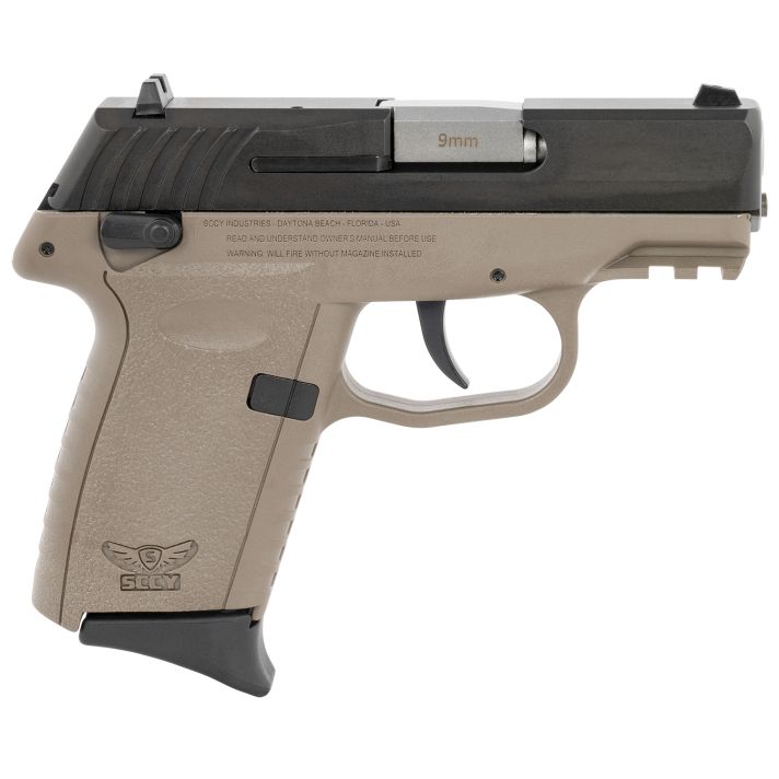 SCCY Industries CPX1CBDEG3 CPX-1 Gen3 9mm Luger 10+1 3.10" Flat Dark Earth Polymer w/ Picatinny Rail Serrated Black Nitride SS Slide FDE Polymer Grip