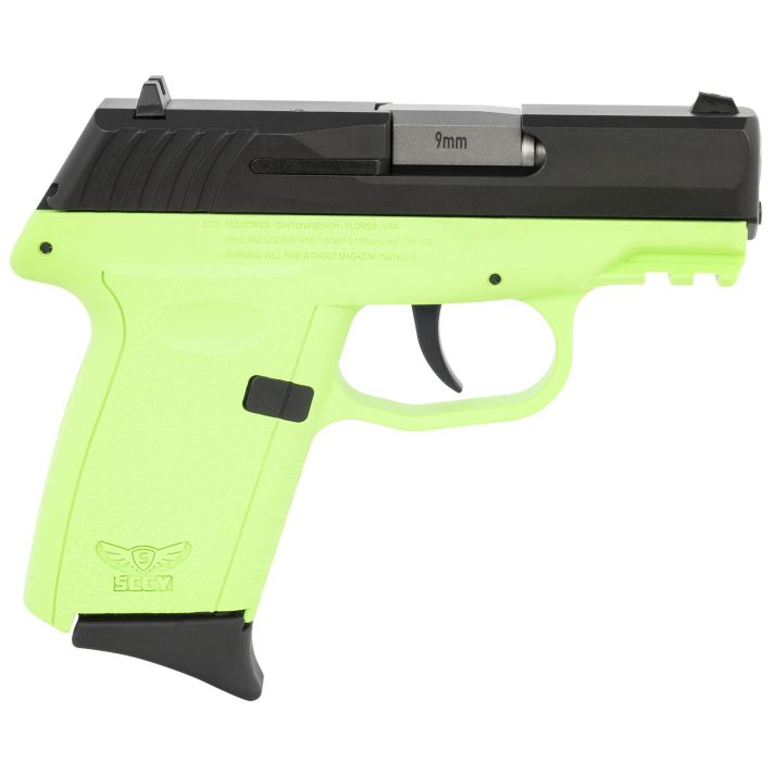 SCCY CPX-2CBLGG39MM 3.110R NS BLK/LIME