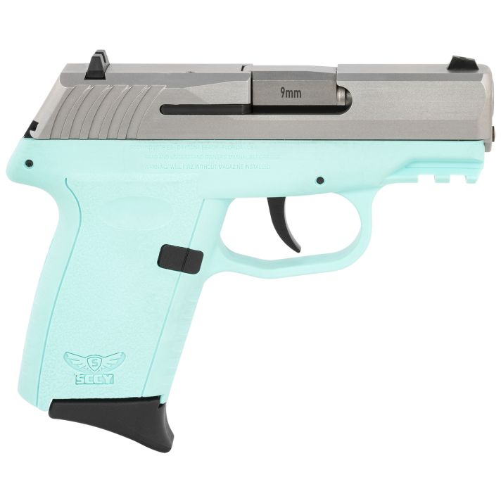 SCCY Industries CPX2TTSBG3 CPX-2 Gen3 9mm Luger Caliber with 3.10" Barrel, 10+1 Capacity, SCCY Blue Finish Picatinny Rail Frame, Serrated Stainless Steel Slide, Polymer Grip & No Manual Thumb Safety