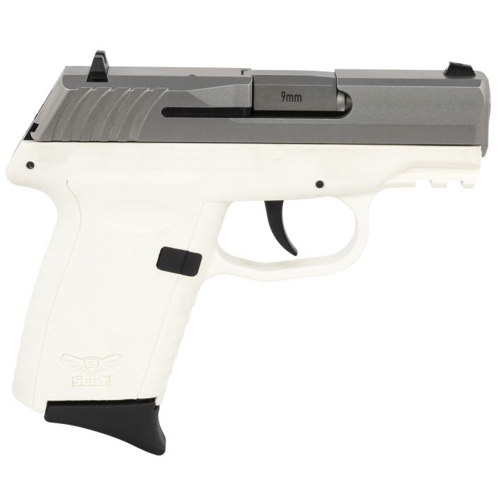 SCCY Industries CPX-2TTWTG3 CPX-2 Gen3 9mm Luger Caliber with 3.10" Barrel, 10+1 Capacity, White Finish Picatinny Rail Frame, Serrated Stainless Steel Slide, Polymer Grip & No Manual Thumb Safety