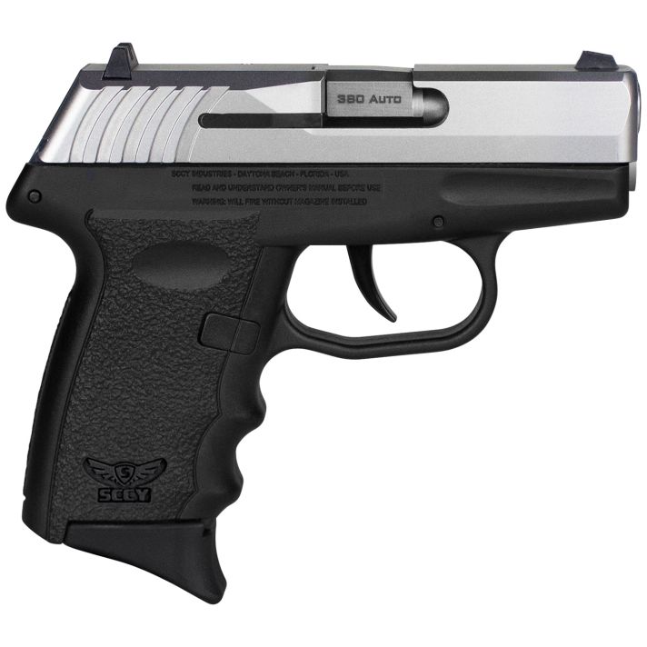 SCCY Industries CPX-3TTBK CPX-3Sub-Compact Frame 380 ACP 10+1, 3.10" Stainless Quadlock Barrel, Serrated Stainless Steel Slide, Black Polymer Frame w/Finger Grooves, No Safety, Right Hand