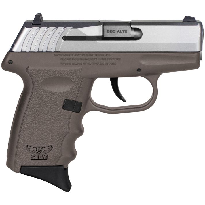 SCCY Industries CPX-3TTDE CPX-3Sub-Compact Frame 380 ACP 10+1, 3.10" Stainless Quadlock Barrel, Serrated Stainless Steel Slide, Flat Dark Earth Polymer Frame w/Finger Grooves, No Safety, Right Hand