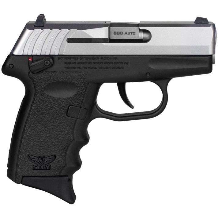 SCCY Industries CPX-4TTBK CPX-4380 ACP 10+1 2.96" Black Polymer Serrated SS Slide Finger Grooved Black Polymer Grip
