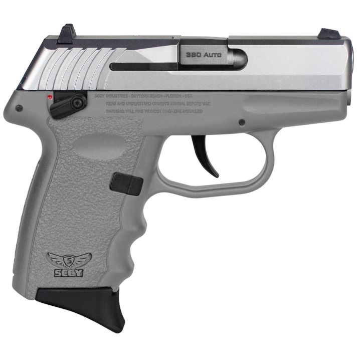 SCCY Industries CPX-4TTSG CPX-4380 ACP 10+1 2.96" Sniper Gray Polymer Serrated SS Slide Finger Grooved Sniper Gray Polymer Grip