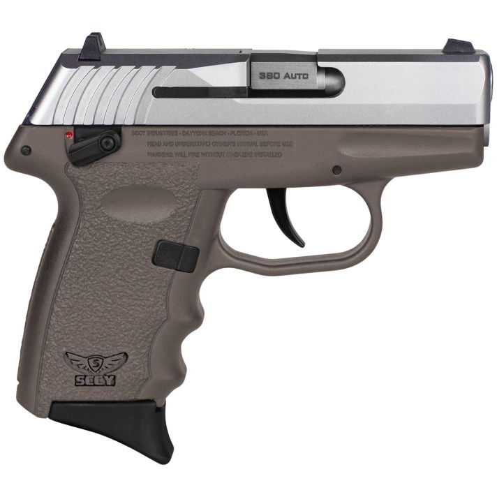 SCCY Industries CPX-4TTDE CPX-4380 ACP 10+1 2.96" Flat Dark Earth Polymer Serrated SS Slide Finger Grooved FDE Polymer Grip