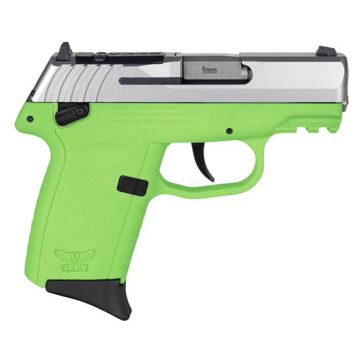 SCCY Industries CPX1TTLGRDRG3 CPX-1 Gen3 RDR 9mm Luger 10+1 3.10" Lime Green Polymer w/Picatinny Rail Serrated SS Slide Lime Green Polymer Grip