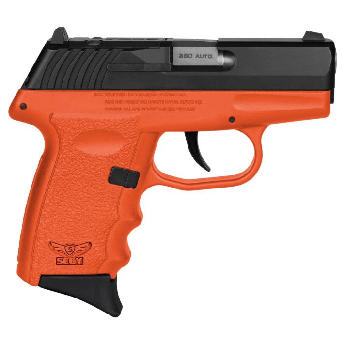 SCCY Industries CPX3CBORRDRG3 CPX-3 RD 380 ACP 10+1 2.96" Orange Polymer/Serrated Black Nitride Stainless Steel Slide/ Finger Grooved Orange Polymer Grip