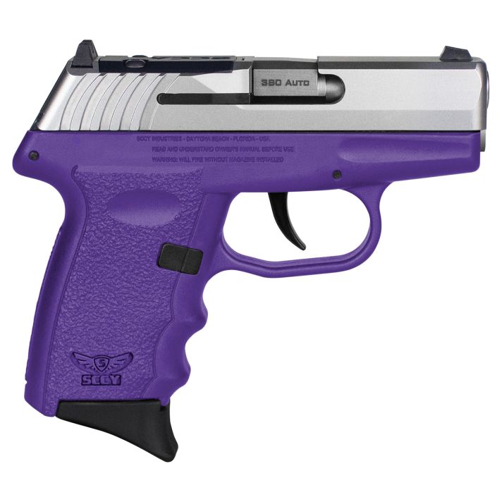 SCCY Industries CPX3TTPURDRG3 CPX-3 RD 380 ACP 10+1 2.96" Purple Polymer/Serrated Stainless Steel Slide/Finger Grooved Purple Polymer Grip